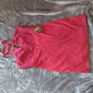 Lulu's burgundy dress lace bodice